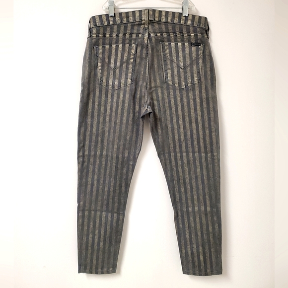 Hudson Gold Black Striped Skinny Jeans - Picture 2 of 7